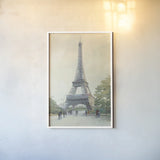 Early Evening Paris by Avery Tillmon. shown as a paper print in a white frame. Available as a archival giclee rolled canvas, fine art paper, or poster print. SKU 17267h.