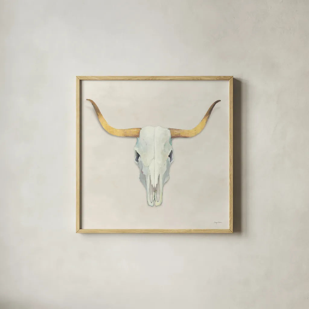 Echoes White Gold by Avery Tillmon. Shown in a natural wood glass frame for a timeless modern aesthetic. Available as an archival giclee rolled canvas, fine art paper, or poster print. SKU 51746a.