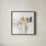 Empire State Building by Avery Tillmon. Shown in a sleek black glass frame for a contemporary gallery look. Available as an archival giclee rolled canvas, fine art paper, or poster print. SKU 17203a.