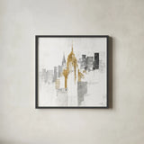 Empire State Building No Words by Avery Tillmon. Shown in a sleek black glass frame for a contemporary gallery look. Available as an archival giclee rolled canvas, fine art paper, or poster print. SKU 49633a.