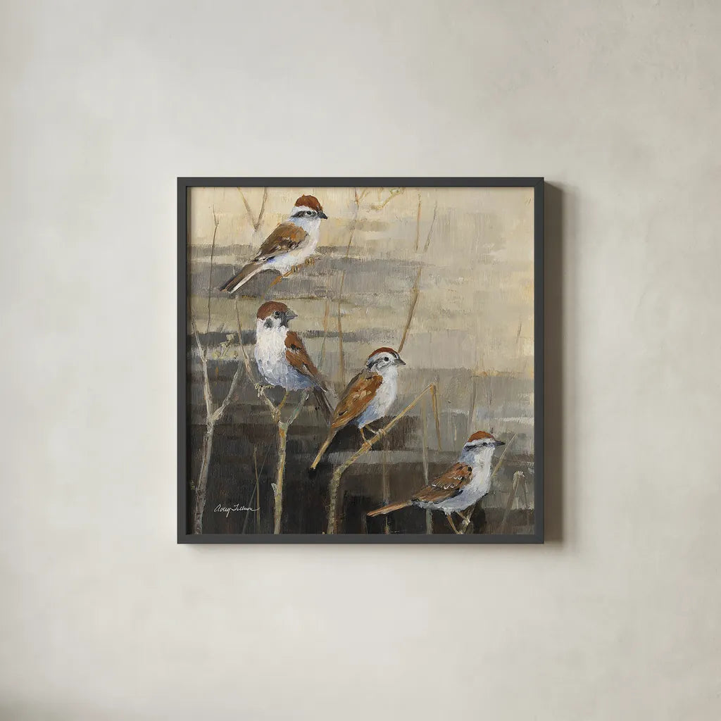 Evening Sanctuary II by Avery Tillmon. Shown in a sleek black glass frame for a contemporary gallery look. Available as an archival giclee rolled canvas, fine art paper, or poster print. SKU 13242a.