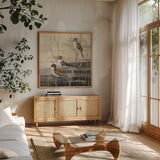 Evening Sanctuary III by Avery Tillmon. Shown in a natural wood frame in a cozy modern living room. Available as an archival giclee rolled canvas, fine art paper, or poster print. SKU 13243a.