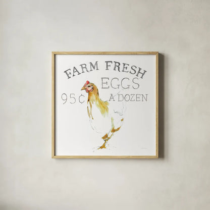Farm Fresh by Avery Tillmon. Shown in a natural wood glass frame for a timeless modern aesthetic. Available as an archival giclee rolled canvas, fine art paper, or poster print. SKU 58144a.