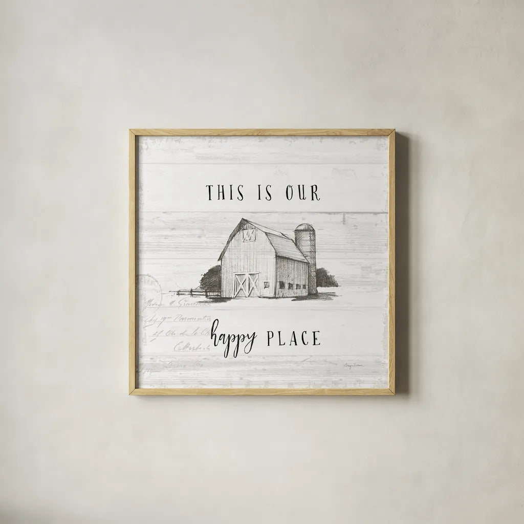 Farm Life IV Shiplap by Avery Tillmon. Shown in a natural wood glass frame for a timeless modern aesthetic. Available as an archival giclee rolled canvas, fine art paper, or poster print. SKU 38474a.