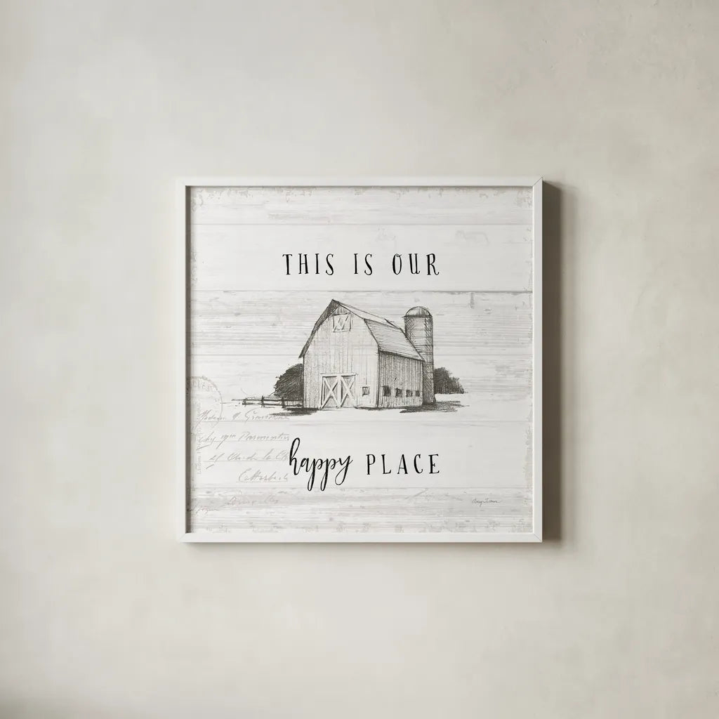 Farm Life IV Shiplap by Avery Tillmon. Shown in a crisp white glass frame for a clean and minimalist style. Available as an archival giclee rolled canvas, fine art paper, or poster print. SKU 38474a.