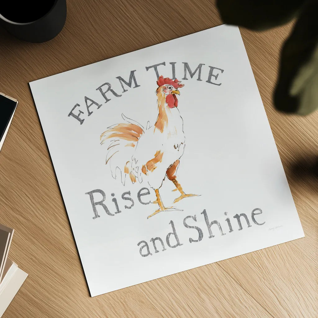 Farm Time by Avery Tillmon. Shown as a detailed flat fine art print, highlighting archival giclee quality. Available as an archival giclee rolled canvas, fine art paper, or poster print. SKU 58142a.