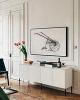 Farm and Garden III by Avery Tillmon. shown as a framed stretched canvas in a living room above a console. Available as a archival giclee rolled canvas, fine art paper, or poster print. SKU 59899i.