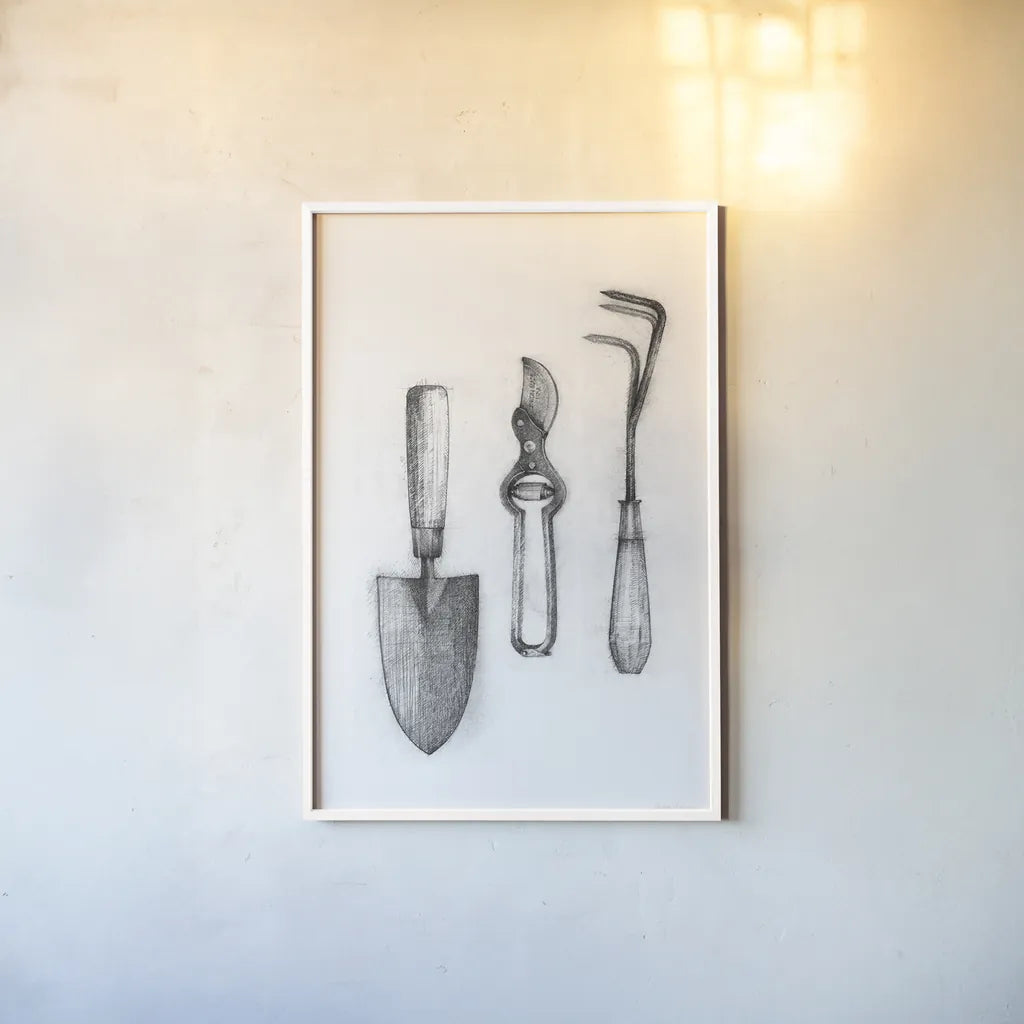 Farm and Garden V by Avery Tillmon. shown as a paper print in a white frame. Available as a archival giclee rolled canvas, fine art paper, or poster print. SKU 59901h.