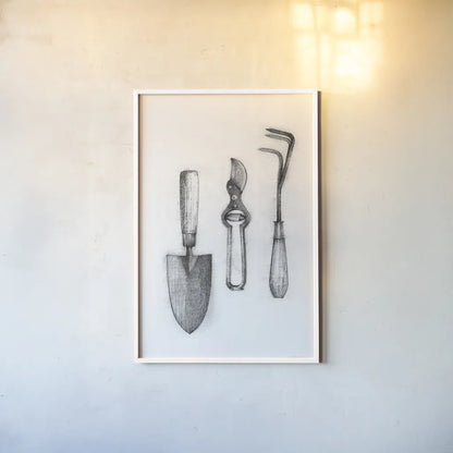 Farm and Garden V by Avery Tillmon. shown as a paper print in a white frame. Available as a archival giclee rolled canvas, fine art paper, or poster print. SKU 59901h.