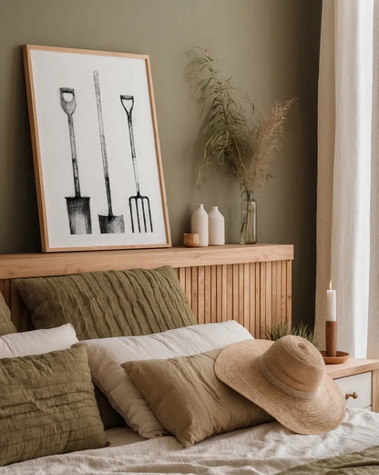 Farm and Garden VII by Avery Tillmon. shown as a paper print in a natural frame. Available as a archival giclee rolled canvas, fine art paper, or poster print. SKU 59903h.