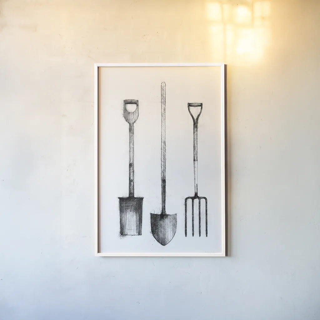 Farm and Garden VII by Avery Tillmon. shown as a paper print in a white frame. Available as a archival giclee rolled canvas, fine art paper, or poster print. SKU 59903h.