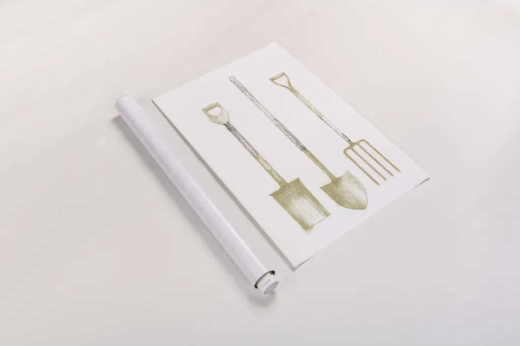 Farm and Garden VII Gold by Avery Tillmon. shown as a rolled paper print. Available as archival giclee rolled canvas, fine art paper, or poster print. SKU 87936h.