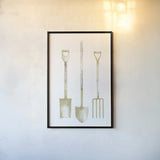 Farm and Garden VII Gold by Avery Tillmon. shown as a paper print in a black flame. Available as a archival giclee rolled canvas, fine art paper, or poster print. SKU 87936h.
