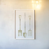 Farm and Garden VII Gold by Avery Tillmon. shown as a paper print in a white frame. Available as a archival giclee rolled canvas, fine art paper, or poster print. SKU 87936h.