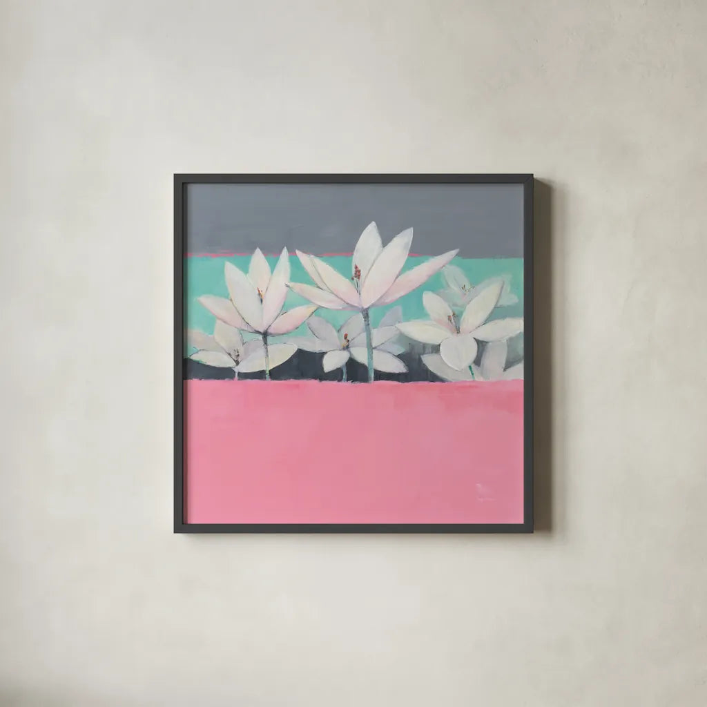 Field Day by Avery Tillmon. Shown in a sleek black glass frame for a contemporary gallery look. Available as an archival giclee rolled canvas, fine art paper, or poster print. SKU 36356a.