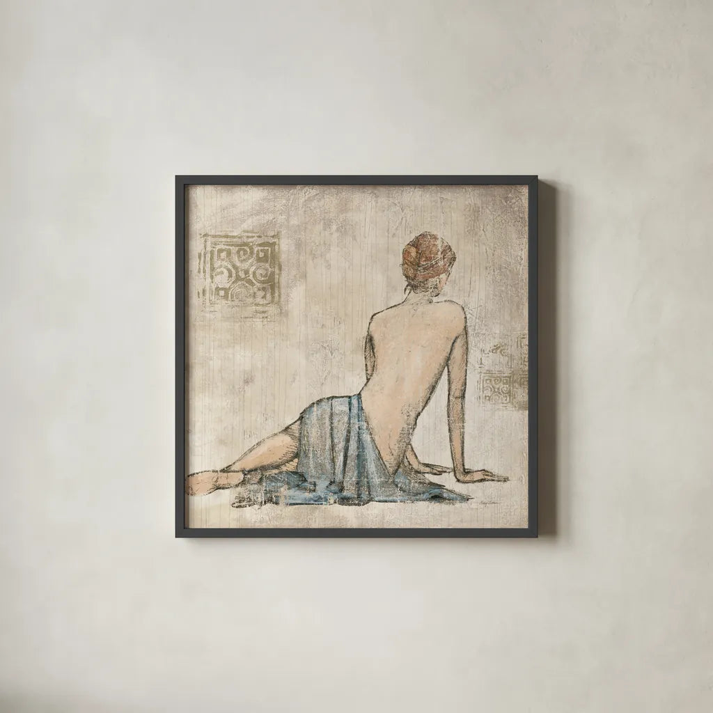 Figure Study I by Avery Tillmon. Shown in a sleek black glass frame for a contemporary gallery look. Available as an archival giclee rolled canvas, fine art paper, or poster print. SKU 12825a.