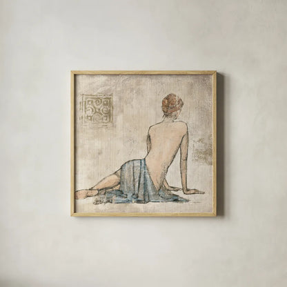 Figure Study I by Avery Tillmon. Shown in a natural wood glass frame for a timeless modern aesthetic. Available as an archival giclee rolled canvas, fine art paper, or poster print. SKU 12825a.