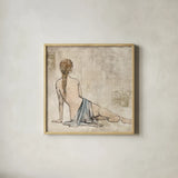 Figure Study II by Avery Tillmon. Shown in a natural wood glass frame for a timeless modern aesthetic. Available as an archival giclee rolled canvas, fine art paper, or poster print. SKU 12826a.