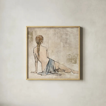Figure Study II by Avery Tillmon. Shown in a natural wood glass frame for a timeless modern aesthetic. Available as an archival giclee rolled canvas, fine art paper, or poster print. SKU 12826a.