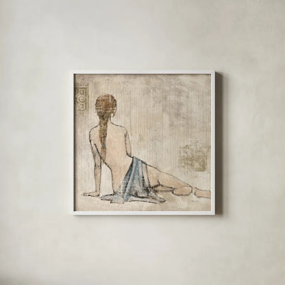 Figure Study II by Avery Tillmon. Shown in a crisp white glass frame for a clean and minimalist style. Available as an archival giclee rolled canvas, fine art paper, or poster print. SKU 12826a.