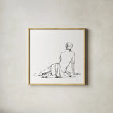 Figure Study II BW by Avery Tillmon. Shown in a natural wood glass frame for a timeless modern aesthetic. Available as an archival giclee rolled canvas, fine art paper, or poster print. SKU 53950a.