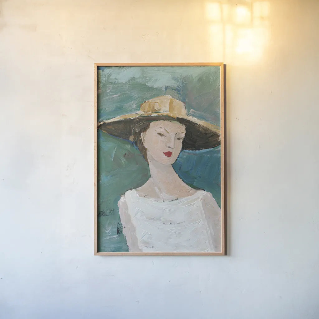 Flea Market Portrait I v2 by Avery Tillmon. shown as a paper print in a natural frame. Available as a archival giclee rolled canvas, fine art paper, or poster print. SKU 80745h.