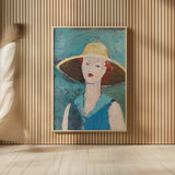 Flea Market Portrait II Blue v2 by Avery Tillmon. shown as over sized large wall art. Available as an archival giclee rolled canvas, fine art paper, or poster print. SKU 80746h.