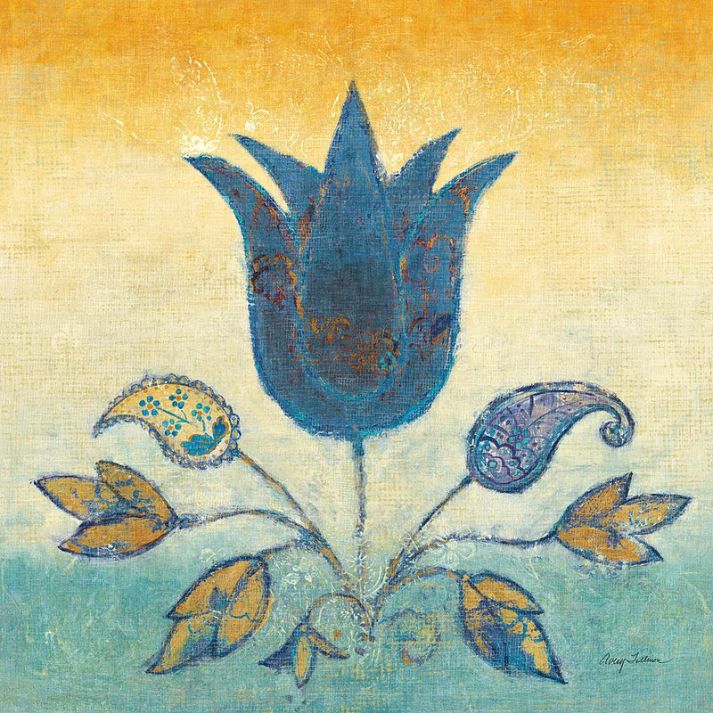 Flowers of Jaipur I Gold by Avery Tillmon. SKU 49445a. Archival Giclee Fine art print for wall decor.