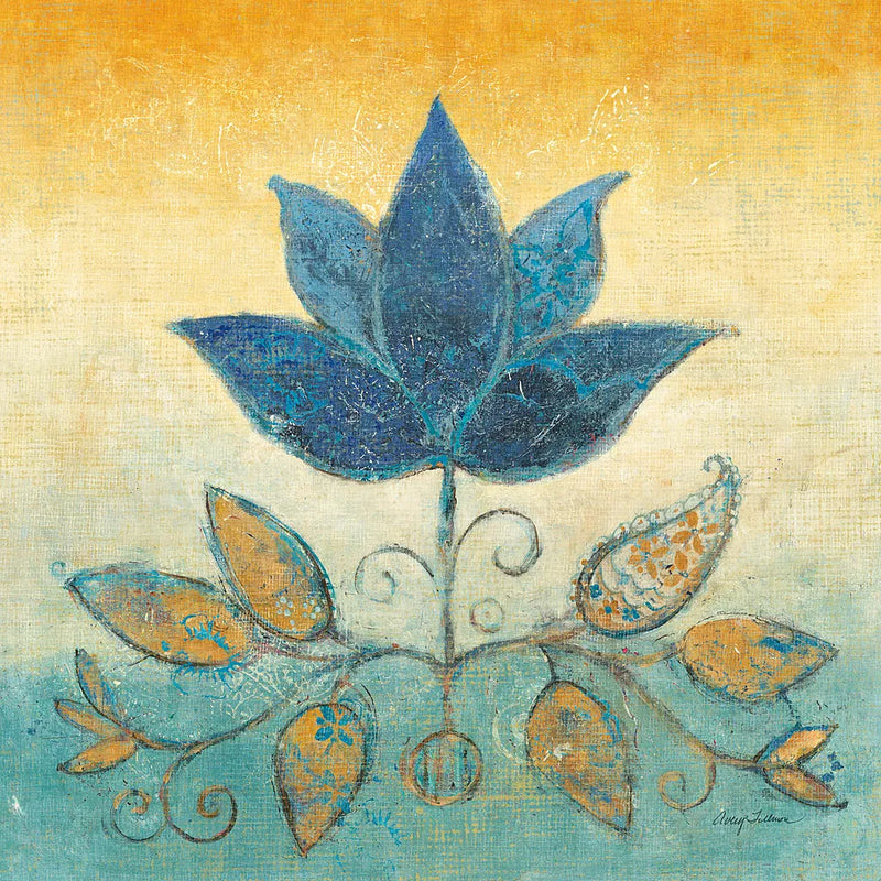 Flowers of Jaipur II Gold by Avery Tillmon. SKU 49446a. Archival Giclee Fine art print for wall decor.