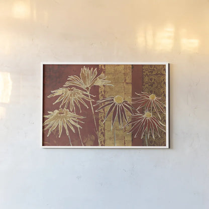 Flowers on Spice by Avery Tillmon. shown as a paper print in a white frame. Available as a archival giclee rolled canvas, fine art paper, or poster print. SKU 49713i.