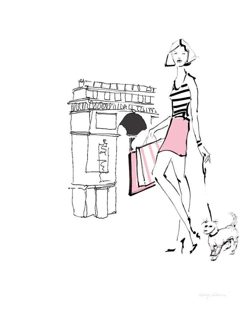 French Chic II Pink on White No Words by Avery Tillmon