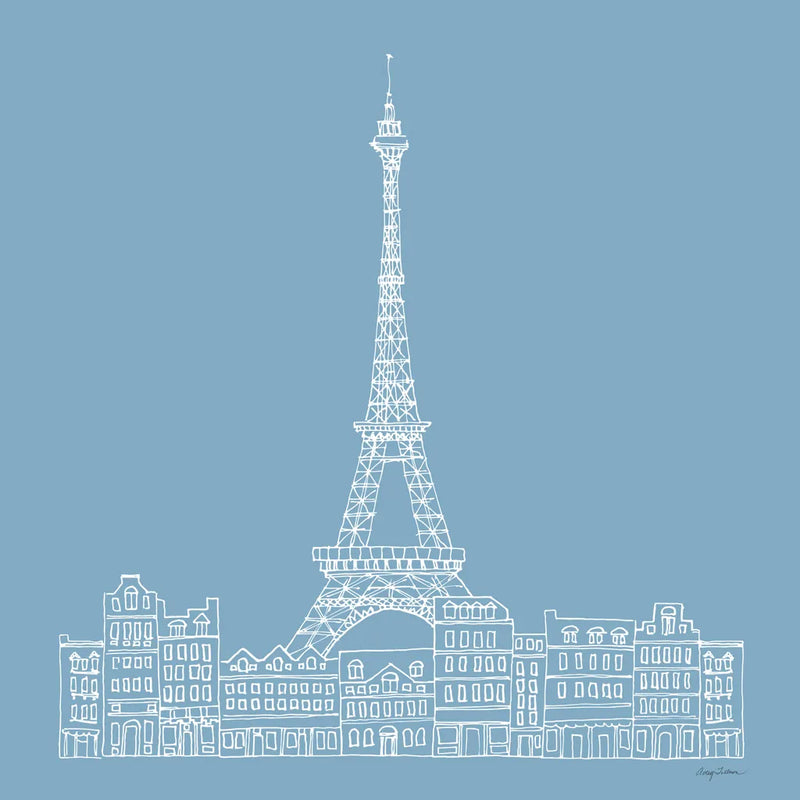 French Script III Blue by Avery Tillmon. SKU 76259a. Archival Giclee Fine art print for wall decor.