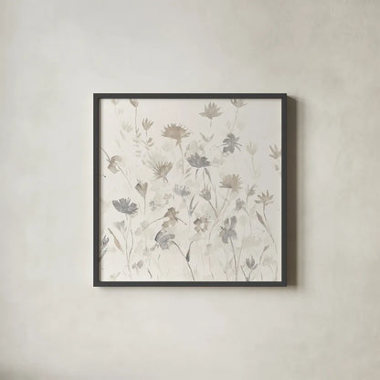 Garden Shadows I by Avery Tillmon. Shown in a sleek black glass frame for a contemporary gallery look. Available as an archival giclee rolled canvas, fine art paper, or poster print. SKU 28381a.