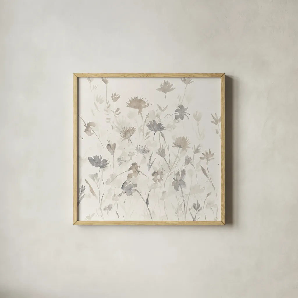 Garden Shadows I by Avery Tillmon. Shown in a natural wood glass frame for a timeless modern aesthetic. Available as an archival giclee rolled canvas, fine art paper, or poster print. SKU 28381a.