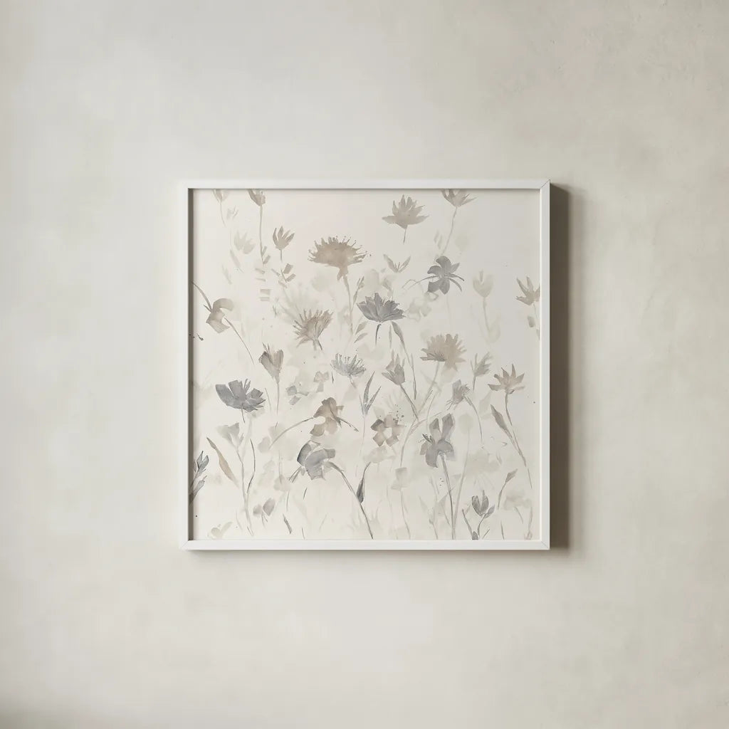 Garden Shadows I by Avery Tillmon. Shown in a crisp white glass frame for a clean and minimalist style. Available as an archival giclee rolled canvas, fine art paper, or poster print. SKU 28381a.