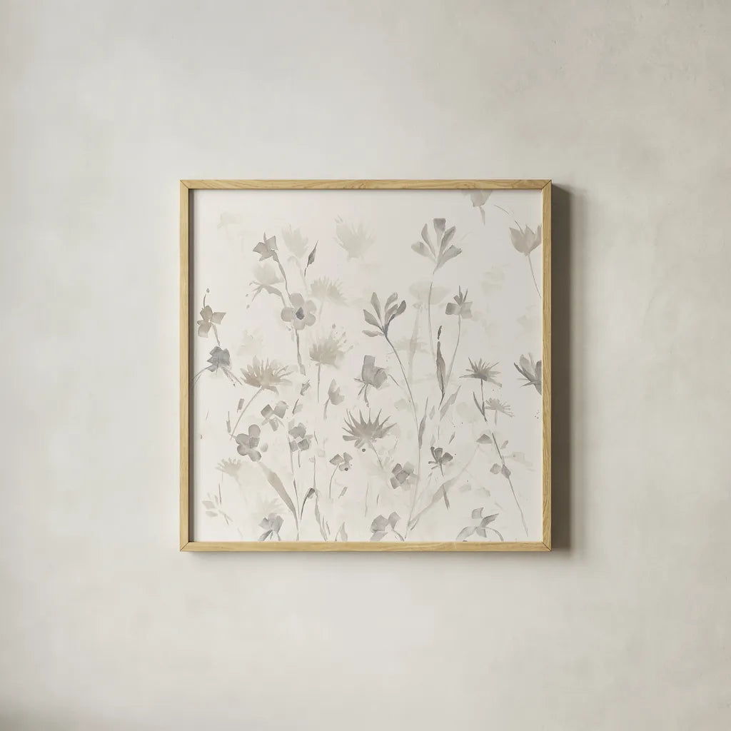 Garden Shadows II by Avery Tillmon. Shown in a natural wood glass frame for a timeless modern aesthetic. Available as an archival giclee rolled canvas, fine art paper, or poster print. SKU 28382a.