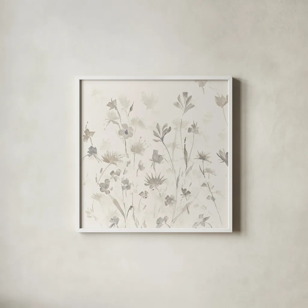 Garden Shadows II by Avery Tillmon. Shown in a crisp white glass frame for a clean and minimalist style. Available as an archival giclee rolled canvas, fine art paper, or poster print. SKU 28382a.