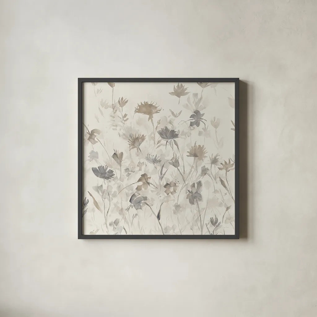 Garden Shadows III by Avery Tillmon. Shown in a sleek black glass frame for a contemporary gallery look. Available as an archival giclee rolled canvas, fine art paper, or poster print. SKU 29002a.