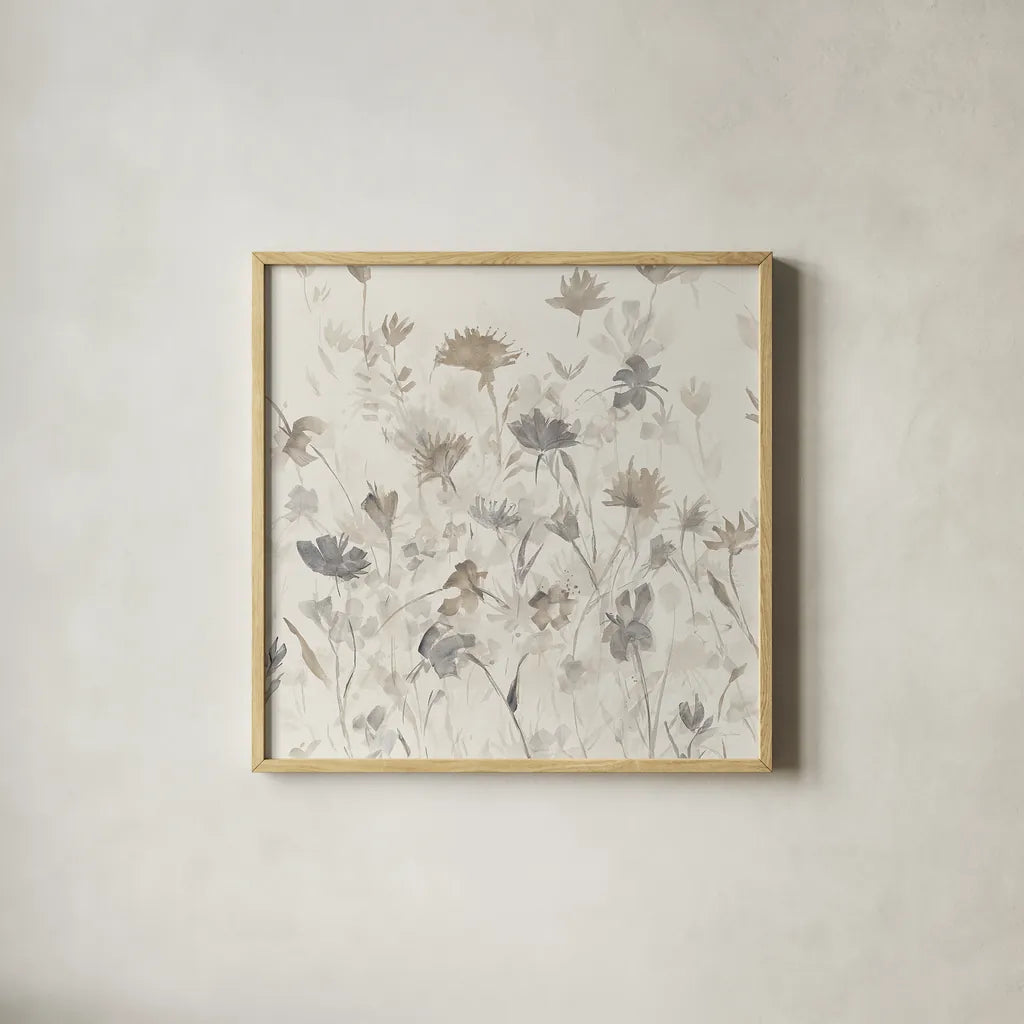 Garden Shadows III by Avery Tillmon. Shown in a natural wood glass frame for a timeless modern aesthetic. Available as an archival giclee rolled canvas, fine art paper, or poster print. SKU 29002a.