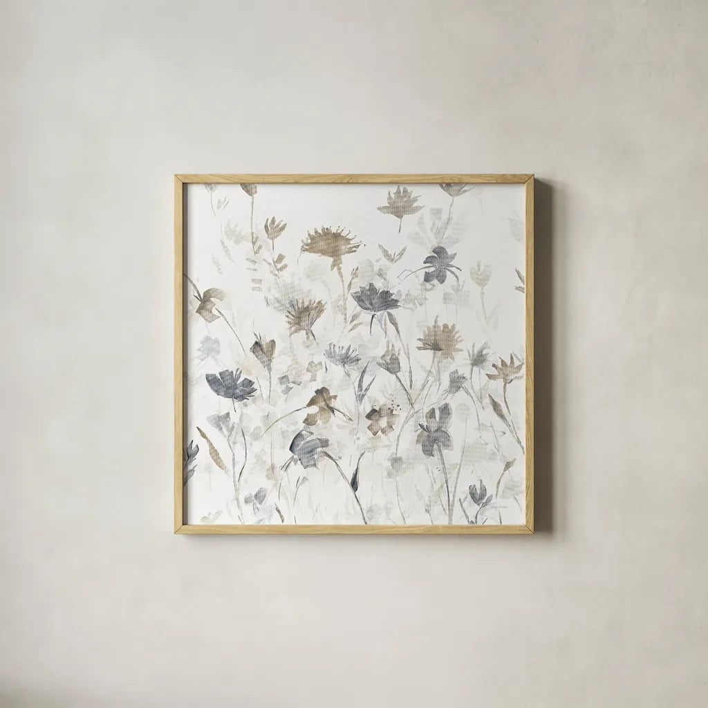 Garden Shadows III on White by Avery Tillmon. Shown in a natural wood glass frame for a timeless modern aesthetic. Available as an archival giclee rolled canvas, fine art paper, or poster print. SKU 31321a.