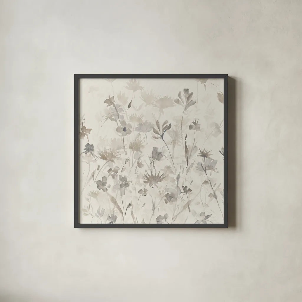 Garden Shadows IV by Avery Tillmon. Shown in a sleek black glass frame for a contemporary gallery look. Available as an archival giclee rolled canvas, fine art paper, or poster print. SKU 29003a.