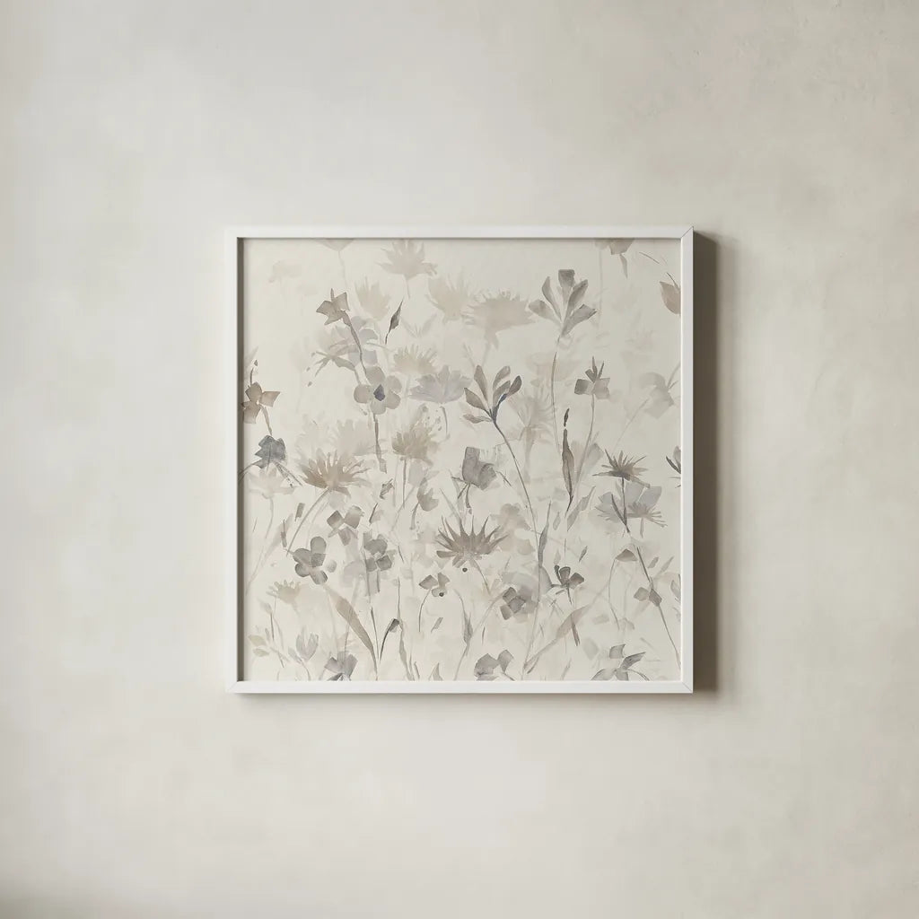 Garden Shadows IV by Avery Tillmon. Shown in a crisp white glass frame for a clean and minimalist style. Available as an archival giclee rolled canvas, fine art paper, or poster print. SKU 29003a.