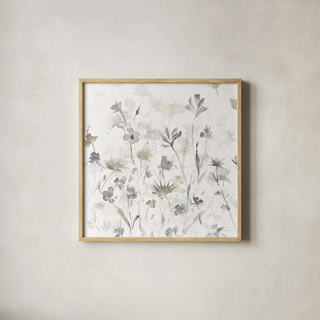 Garden Shadows IV on White by Avery Tillmon. Shown in a natural wood glass frame for a timeless modern aesthetic. Available as an archival giclee rolled canvas, fine art paper, or poster print. SKU 31322a.