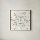 Garden Shadows IV on White v2 by Avery Tillmon. Shown in a natural wood glass frame for a timeless modern aesthetic. Available as an archival giclee rolled canvas, fine art paper, or poster print. SKU 46984a.