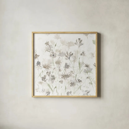 Garden Shadows IV on White v2 by Avery Tillmon. Shown in a natural wood glass frame for a timeless modern aesthetic. Available as an archival giclee rolled canvas, fine art paper, or poster print. SKU 46984a.