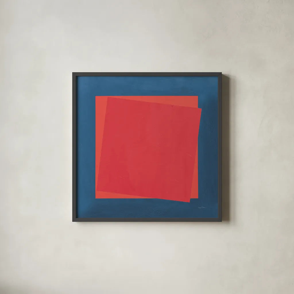 Geo Core Bright by Avery Tillmon. Shown in a sleek black glass frame for a contemporary gallery look. Available as an archival giclee rolled canvas, fine art paper, or poster print. SKU 79769a.