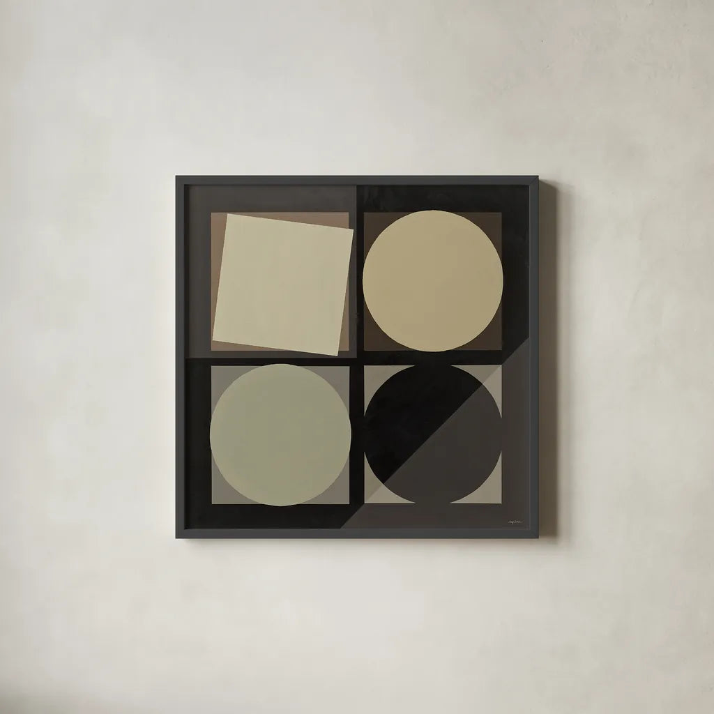 Geo Natural by Avery Tillmon. Shown in a sleek black glass frame for a contemporary gallery look. Available as an archival giclee rolled canvas, fine art paper, or poster print. SKU 30455a.