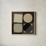 Geo Natural by Avery Tillmon. Shown in a natural wood glass frame for a timeless modern aesthetic. Available as an archival giclee rolled canvas, fine art paper, or poster print. SKU 30455a.
