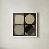 Geo Natural by Avery Tillmon. Shown in a crisp white glass frame for a clean and minimalist style. Available as an archival giclee rolled canvas, fine art paper, or poster print. SKU 30455a.