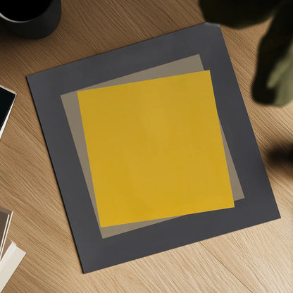 Geo Natural Core Yellow by Avery Tillmon. Shown as a detailed flat fine art print, highlighting archival giclee quality. Available as an archival giclee rolled canvas, fine art paper, or poster print. SKU 74398a.